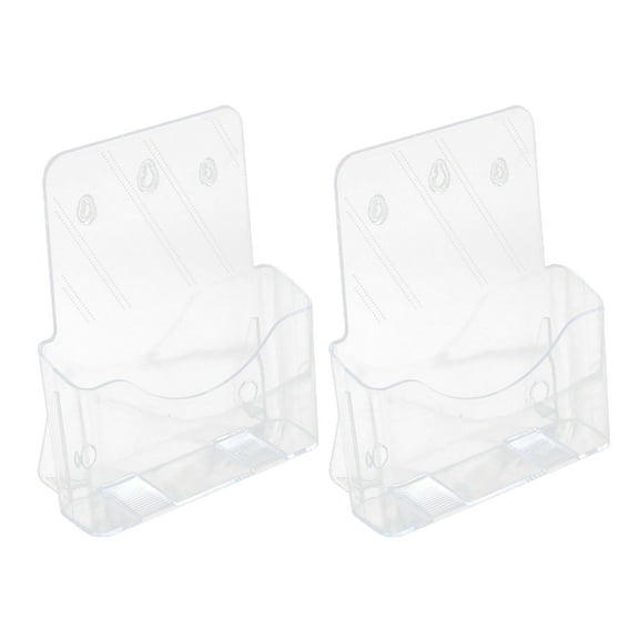 Sylvtty 2Pcs A4 Brochure Holder Single/Double Layers Clear Wall Mount Countertop Pamphlet Flyer Booklet Document Magazine Literature Display Stand Organizer
