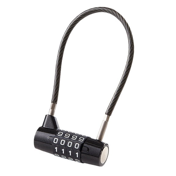 Sylvtty 4-Digit Combination Lock Wire Rope Safety Coded Lock Zinc Alloy Multi-purpose Dormitory Gym Locker Cabinet Luggage Anti-theft Password Padlock
