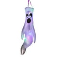 thumbnail image 1 of Sylvtty 43 Inch Halloween Ghost Windsock Flags with LED Lights Outdoor Hanging Scary Light Up Ghost Wind Socks for Tree Yard Porch Garden Decor, 1 of 7