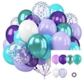 thumbnail image 1 of Sylvtty 50 Pcs Latex Balloons Set Metallic Confetti Balloons Easy to Assemble Party Balloons with Ribbon for Kids Birthday Baby Shower Weddings Supplies, 1 of 7