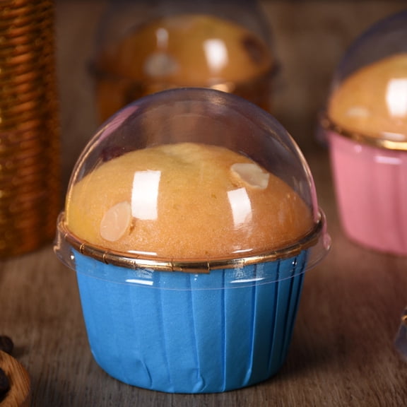 Sylvtty 50Pcs Cupcake Cups Glossy Food Grade Disposable Non-stick Small Muffin Liners Household Supplies