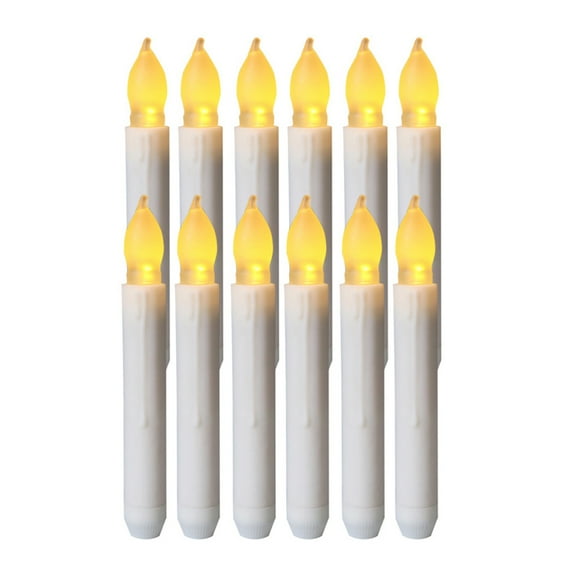 Sylvtty 6/12Pcs LED Electronic Candle Battery Operated Flameless Candle Realistic Flickering Flame Holiday Atmosphere Candle