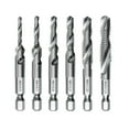 thumbnail image 1 of Sylvtty 6Pcs Combination Drill Tap Bit Set High Durability Rustproof Spiral Design Wide Application Tapping Bit Tools for Drilling Threading, 1 of 7