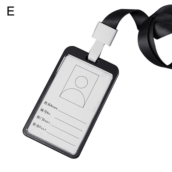 Sylvtty Aluminum Alloy Vertical Business Work Name ID Card Badge Holder with Lanyard