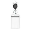 thumbnail image 1 of Sylvtty Badge Reel Holder with Waterproof PVC Card Holder Key Ring Retractable Heavy Duty Portable ID Card Keys Anti-lost Metal Hanging Keychain Easy Pull Buckle, 1 of 6