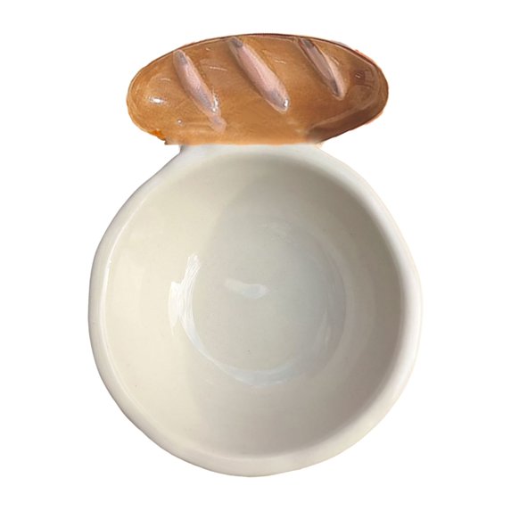 Sylvtty Ceramic Sauce Dishes Creative Bread Baguette Shape Dip Bowls Seasoning Dishes Food Storage Container for Home Restaurants Parties
