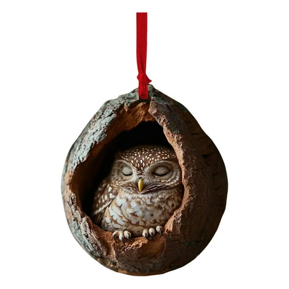 Sylvtty Christmas Animal Ornament Cartoon Forest Animal Hanging Decoration 2D Flat Acrylic Pendant for Christmas Tree Decor