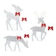 thumbnail image 1 of Sylvtty Christmas Light Up Reindeer Decoration Outdoor Lighted Deer Family with Bow 2D Waterproof Metal Reindeer for Yard Patio Lawn Garden Party Decor, 1 of 7