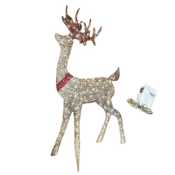 Sylvtty Christmas Lighted Reindeer Decorations Glowing Plastic Deer Ornaments with LED Lights for Indoor Outdoor Holiday Display