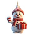 thumbnail image 1 of Sylvtty Christmas Tree Hanging Decorations Cartoon Santa Snowman Ornaments 2D Flat Acrylic Pendant for Tree Car Supplies, 1 of 7