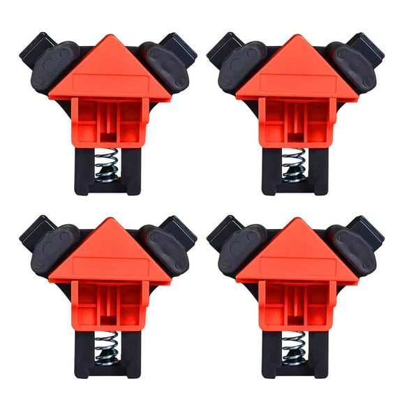 Sylvtty Convenient Woodworking Right Angle Clamp Red Plastic Clip-on No Assembly Durable Secure Grip Corner Clamp Carpentry Tool Set
