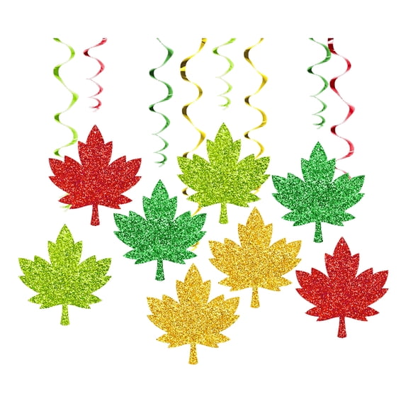 Sylvtty Fall Leaves Hanging Swirls Decoration Thanksgiving Maple Leaf Swirls Streamers Autumn Harvest Ceiling Hanging Decor for Birthday Party Supplies