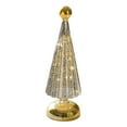 thumbnail image 1 of Sylvtty Glass Christmas Tree Small Tabletop Lighted Xmas Tree Figurine Battery Operated Mini Tree Lamp for Home Table Fireplace Mantel Decor, 1 of 7