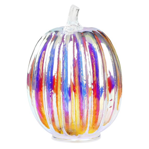 Sylvtty Glass Pumpkin Light Battery Operated LED Pumpkin Lantern Fall Lighted Pumpkin Table Centerpiece for Halloween Thanksgiving Home Decor