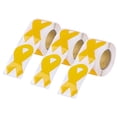 thumbnail image 1 of Sylvtty Golden Ribbon Stickers Childhood Cancer COPD Awareness Stickers Self-adhesive Ribbon Shape Stickers for Fundraising Awareness Campaigns, 1 of 7