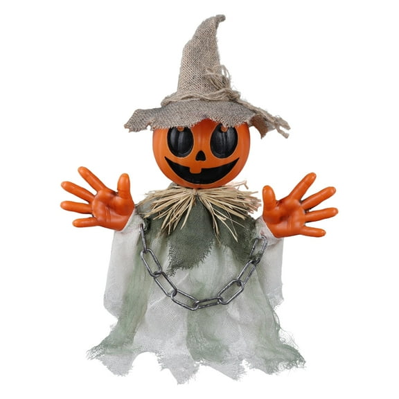 Sylvtty Halloween Animated Decorations 16″ Walking Pumpkin Ghost with Sound And Touch Sensor for Indoor Outdoor Yard Lawn Decor