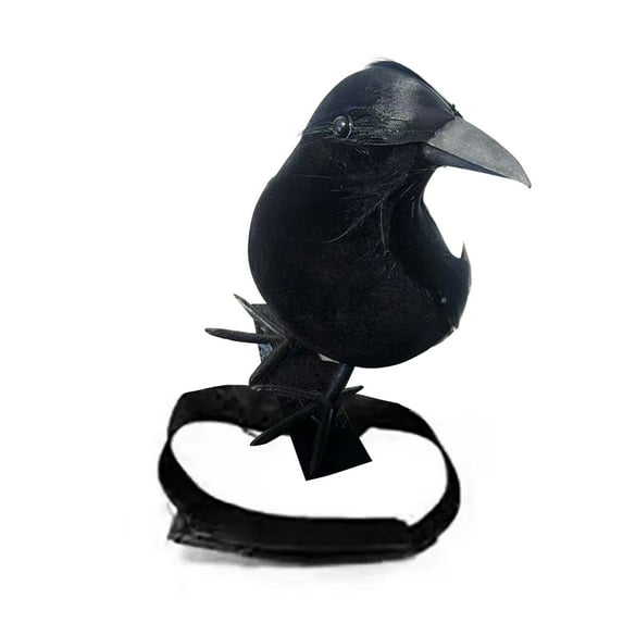 Sylvtty Halloween Black Feathered Crow Lifesize Realistic Raven Prop Handmade Artificial Birds Model for Indoor Outdoor Halloween Party Decor