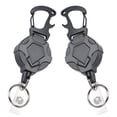 thumbnail image 1 of Sylvtty Heavy Duty Retractable Keychain with Magnetic Closure Tactical ID Badge Holder Reel Carabiner Clip Easy-pull Buckle, 1 of 6