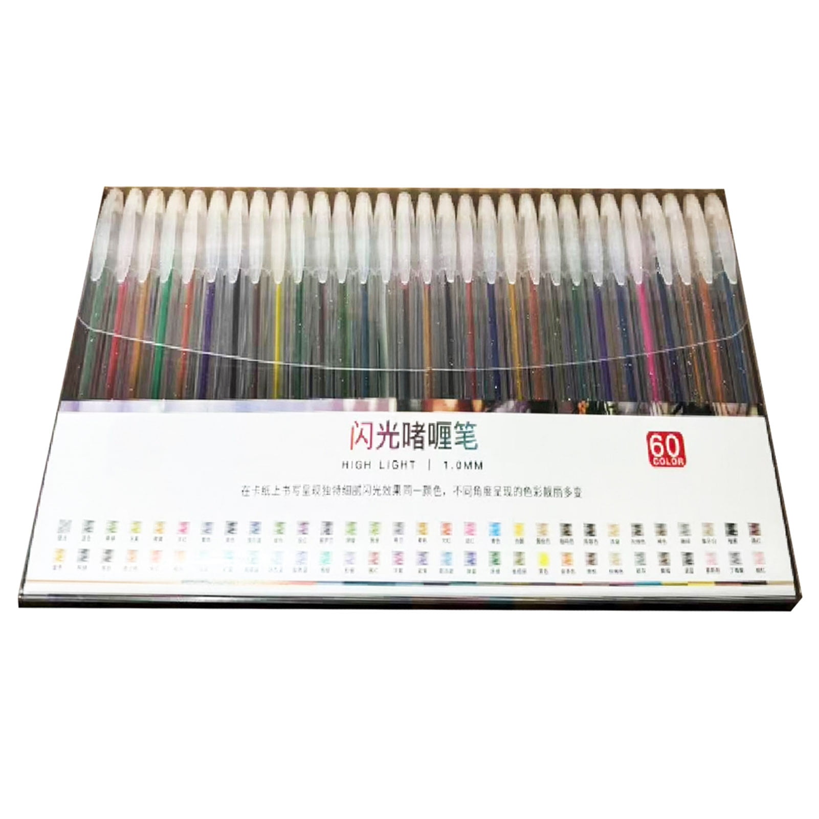 Sylvtty Highlighter Pen Set Transparent Body Multicolored Painting Pen with Glitter Sparkling Effect Smooth Metal Tip Ink Highlighter for Note Marking Coloring