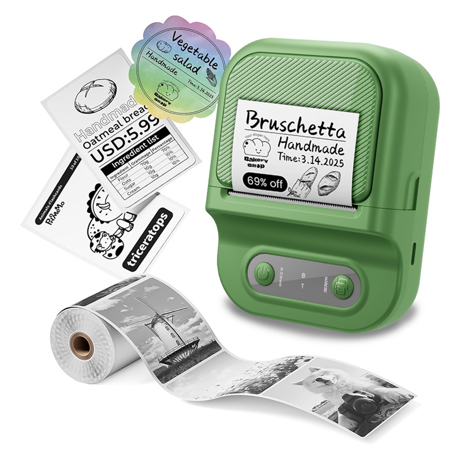 Sylvtty Label Maker Machine Portable Thermal Label Printer Bluetooth-compatible Mini Label Printer with Tape for Small Business Home School Office Barcode Address