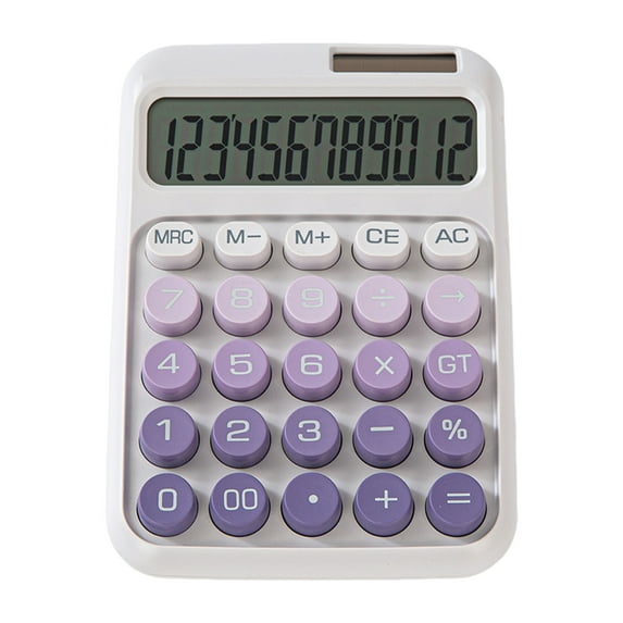Sylvtty Mechanical Switch Calculator 12 Digits Large LCD Display Desktop Calculator Ergonomic Design Calculators for Teachers Students Office Home School
