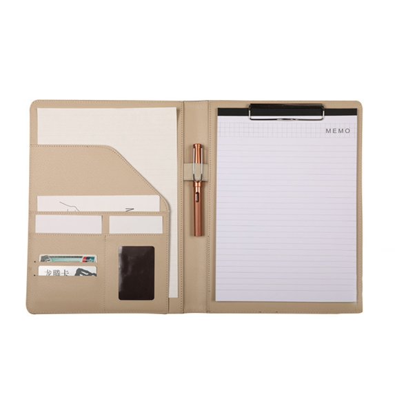 Sylvtty Multifunctional File Folder A4 Document Clipboard Folder with Calculator Pen Slot Card Holder Portfolio Folder with Documents Clip for Business Office