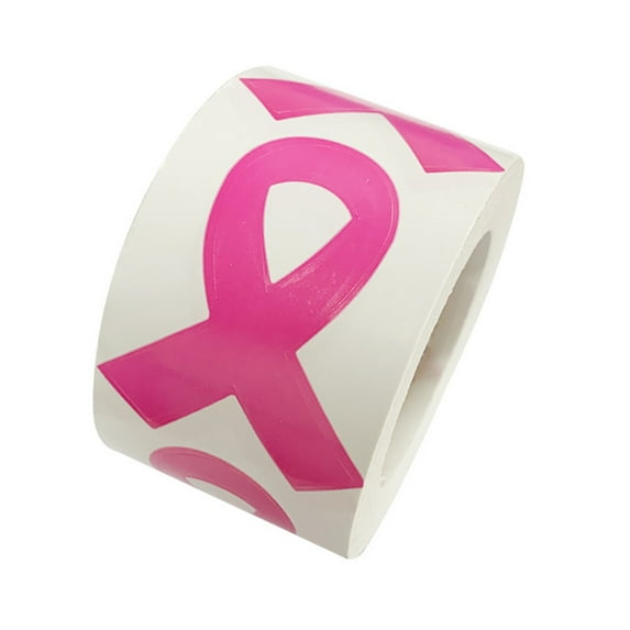 Sylvtty Pink Ribbon Stickers Breast Cancer Awareness Stickers Self-adhesive Ribbon Design Stickers for Fundraisers Groups Charity Events