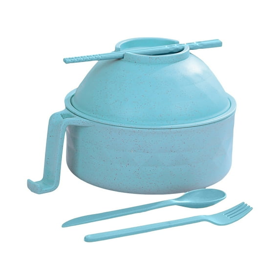 Sylvtty Ramen Noodle Cooker Bowl Set with Handles Spoon Quick Ramen Cooker for College Dorm Room Portable BPA-Free Ramen Pot Creative Design Phone Holder Easy Operation Soup Bowl Drain Basket