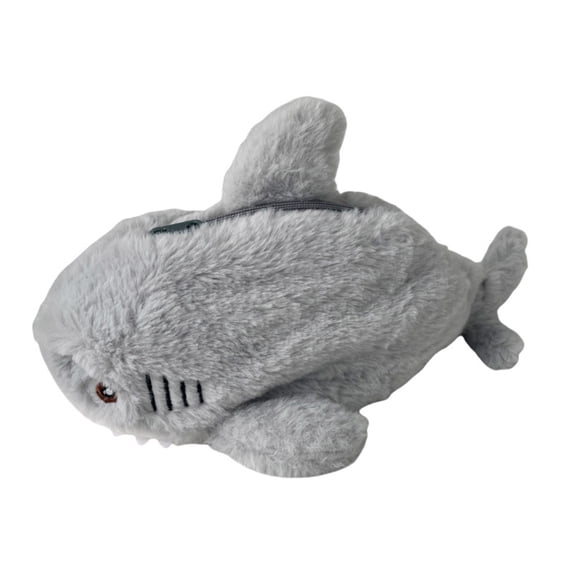 Sylvtty Shark Pencil Case Plush Cartoon Animal Pencil Bag Large Capacity Zipper Closure Makeup Pouch Student Artist Coin Purse