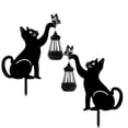 thumbnail image 1 of Sylvtty Solar Cat Lantern Cute Cat Silhouette with LED Warm Light Waterproof Anti-Rust Outdoor Decor Lamp with Ground Stake for Garden Yard Lawn, 1 of 7