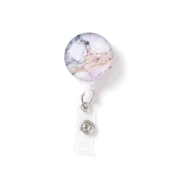 Sylvtty Work Card Holder Durable Marble Design Exquisite Long Lasting Waterproof Name Badge Cover for School