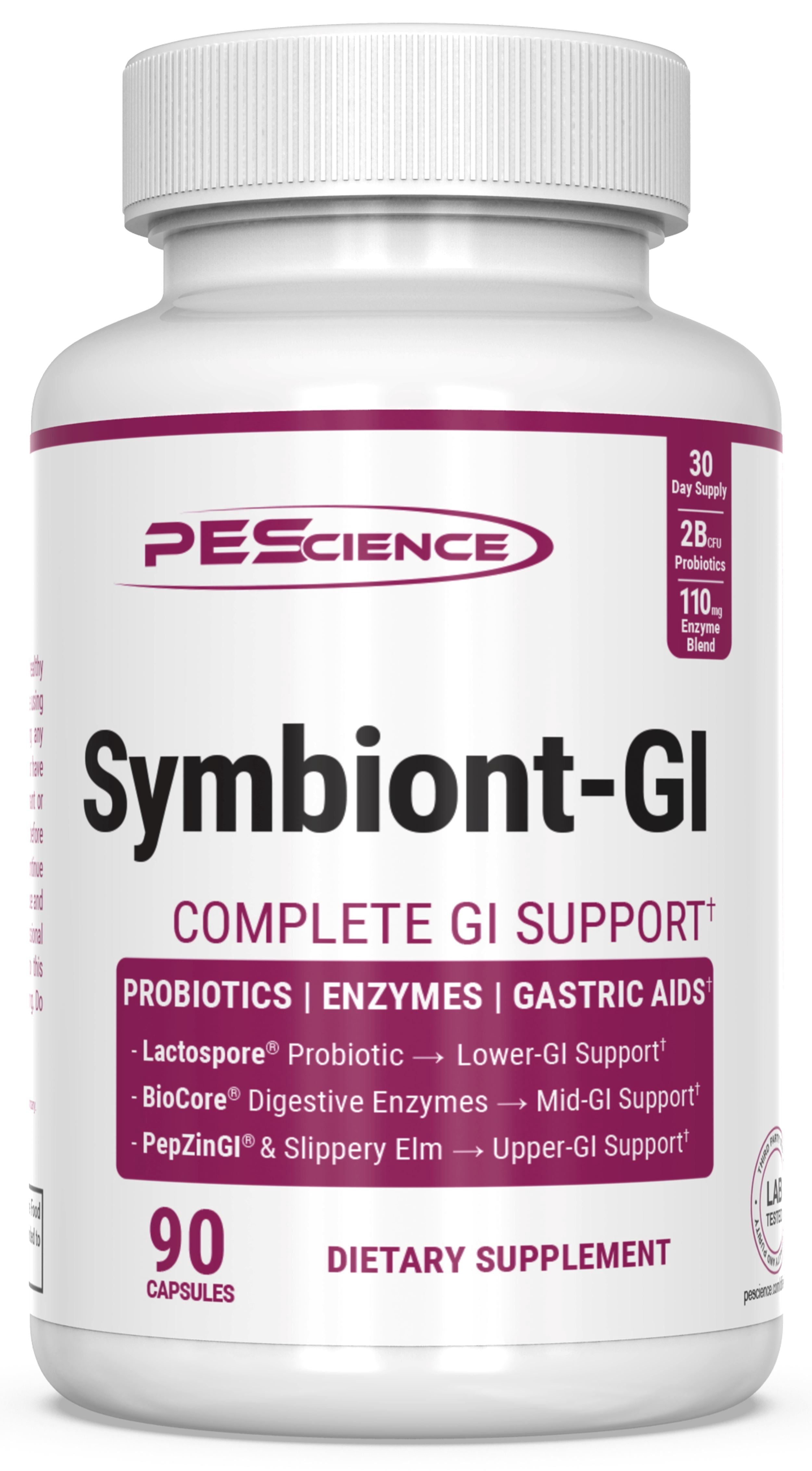 Symbiont-GI Gut Support – Digestive Enzymes, Probiotic & GI Support Formula with PepZin GI
