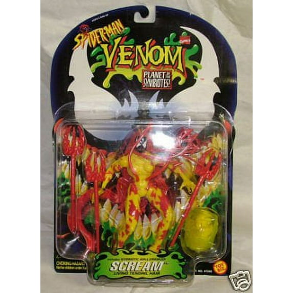 Symbiotic Wallcrawler Scream Action Figure With Living Tendril Hair Spiderman Venom Planet Of The Symbiotes Series