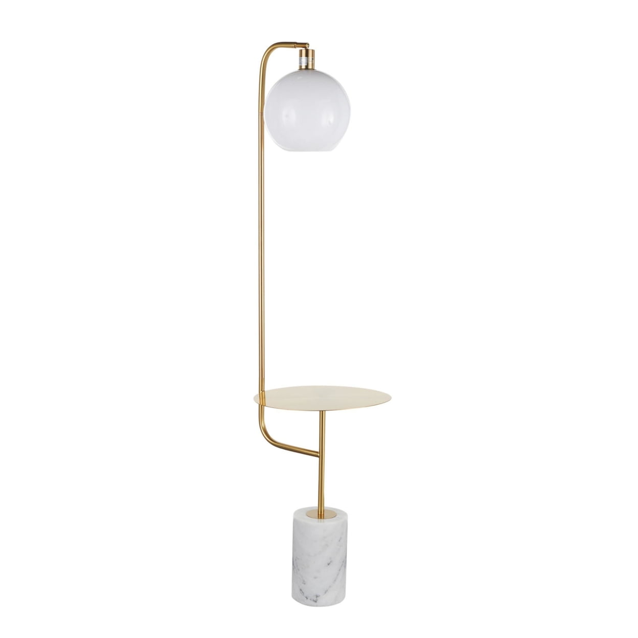 Symbol Contemporary, Glam Floor Lamp with Gold Metal Side Table and