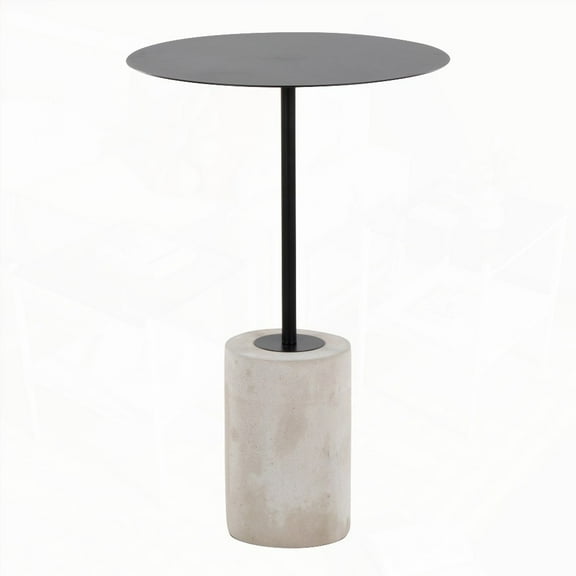 Symbol Contemporary Side Table with Concrete & Black Steel by LumiSource