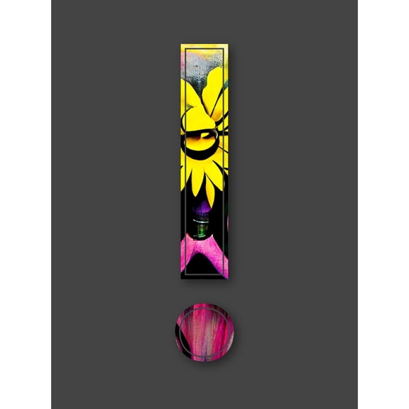 Symbol ! Exclamation Mark Point Bright Flower Decorative Graffiti Mural Alphabet Initial Stencil Extra Large XL Wall Art Poster Print