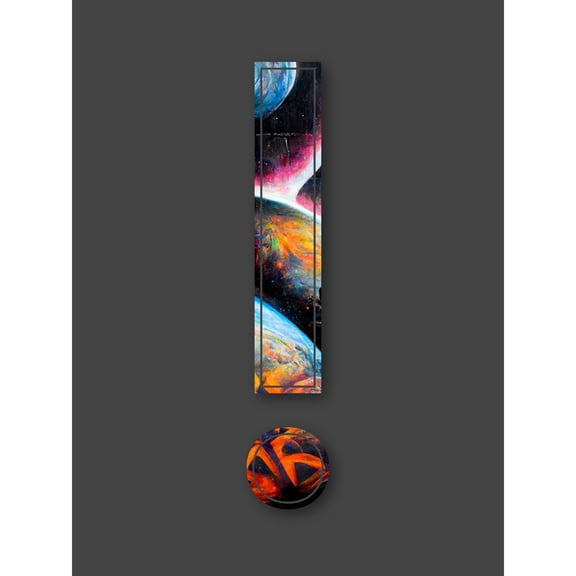 Symbol ! Exclamation Mark Point Bright Planets Decorative Graffiti Mural Alphabet Initial Stencil Extra Large XL Wall Art Poster Print