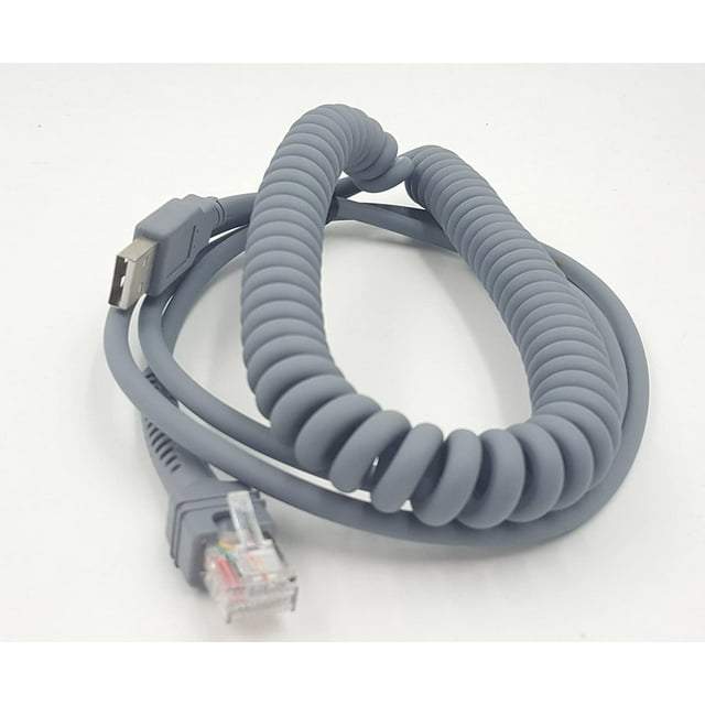 "Symbol Ls2208 USB Cable Coiled Spiral Extension Cable for Symbol