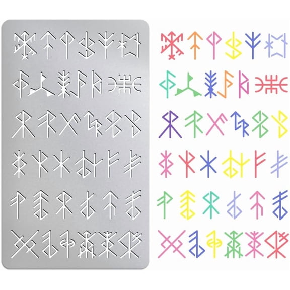 Symbol Metal Stencils for Wood Burning Stainless Steel Reusable Template Stencils for DIY Engraving Painting Embossing Journaling Bookmark for DIY