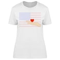 thumbnail image 1 of Symbol Of Love U.s.a. Flag  T-Shirt Women -Image by Shutterstock, Female Small, 1 of 2