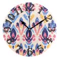 thumbnail image 1 of Symbol Pattern Boho 10 inch Wall Clocks Non Ticking Easy to Read Battery Decorative for Home Bathroom Kitchen Bedroom Living Room, 1 of 8