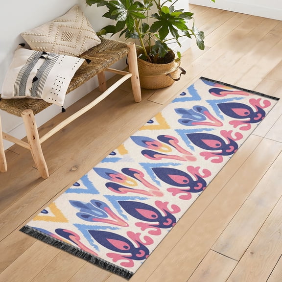 Symbol Pattern Boho Runner Rug Machine Washable Area Rugs Carpet Non Slip Entryway Mat for Bedroom Entryway Front Door