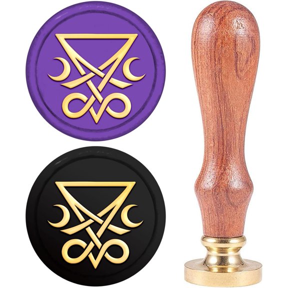 Symbol Wax Seal Stamp Copper 25mm Mark Vintage Sealing Stamp Detachable Brass Head with Wooden Handle DIY