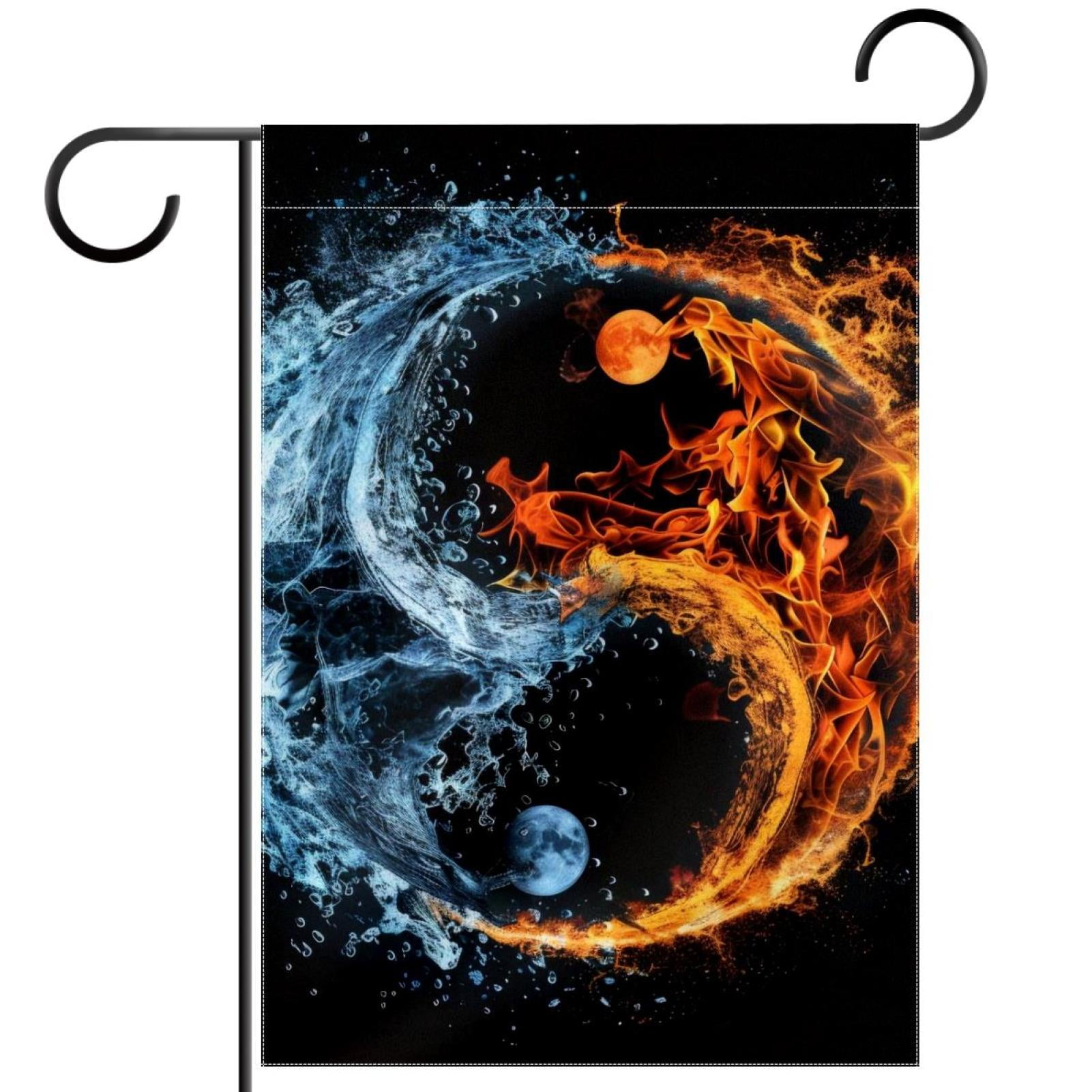 Symbol Yin-Yang Double Sided Garden Flag Decorative Weather Resistant Yard Flag, Large DIY Vertical Flag for Farmhouse Patio Lawn, 28x40 Inch