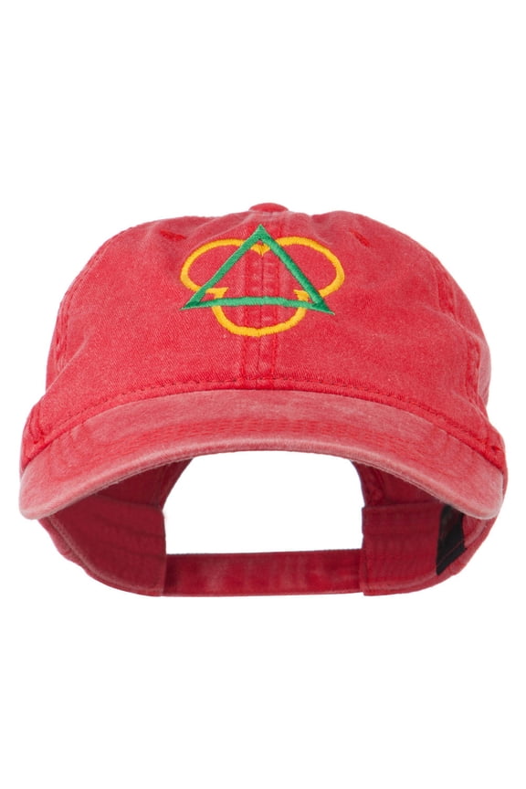 Symbol for Trinity Embroidered Washed Cap - Red OSFM