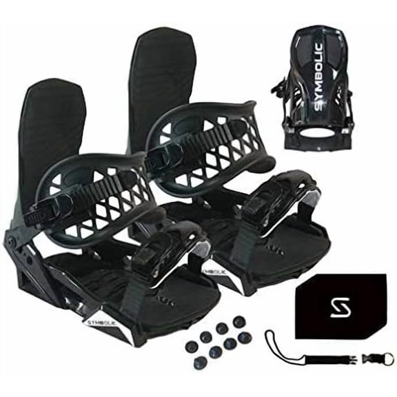 Symbolic 2025 Quick-Ratchit Snowboard Bindings & Stomp Pad & Leash & Disc's & Screws Sizes XS S M L XL Men Women Kids