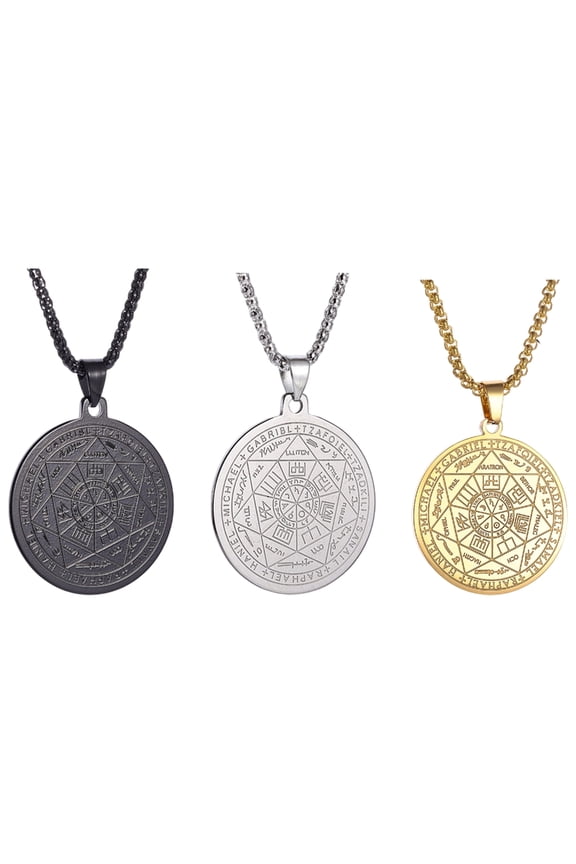 Symbolic Divination Charm Necklace Stainless Steel Adjustable Chain Jewelry For Believers Spiritual Accessory