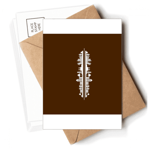 Symbolic Reflection Modern Signs Urban Landscape Postcards Envelopes Blank Note Cards Mailing
