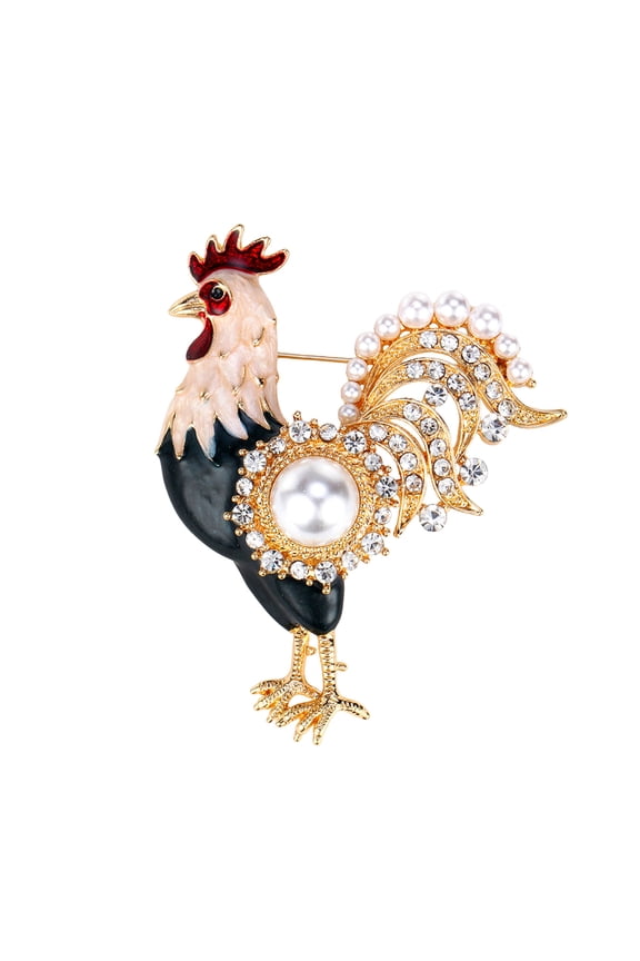 Symbolic Zodiacs Rooster Brooch Alloy Materials Clothing Accessories Lapel Accessory For Festivals And Use