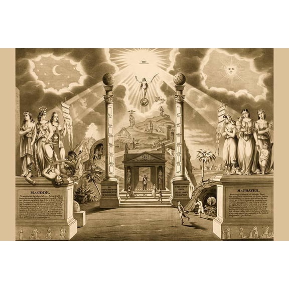 Symbols -Masonic Chart- Fine Art Canvas Print (20" x 30")